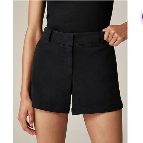 NWT J.Crew 4" Stretch Chino Short Women's Sz 6 Black Stretch High Rise H5806 - Picture 1 of 9